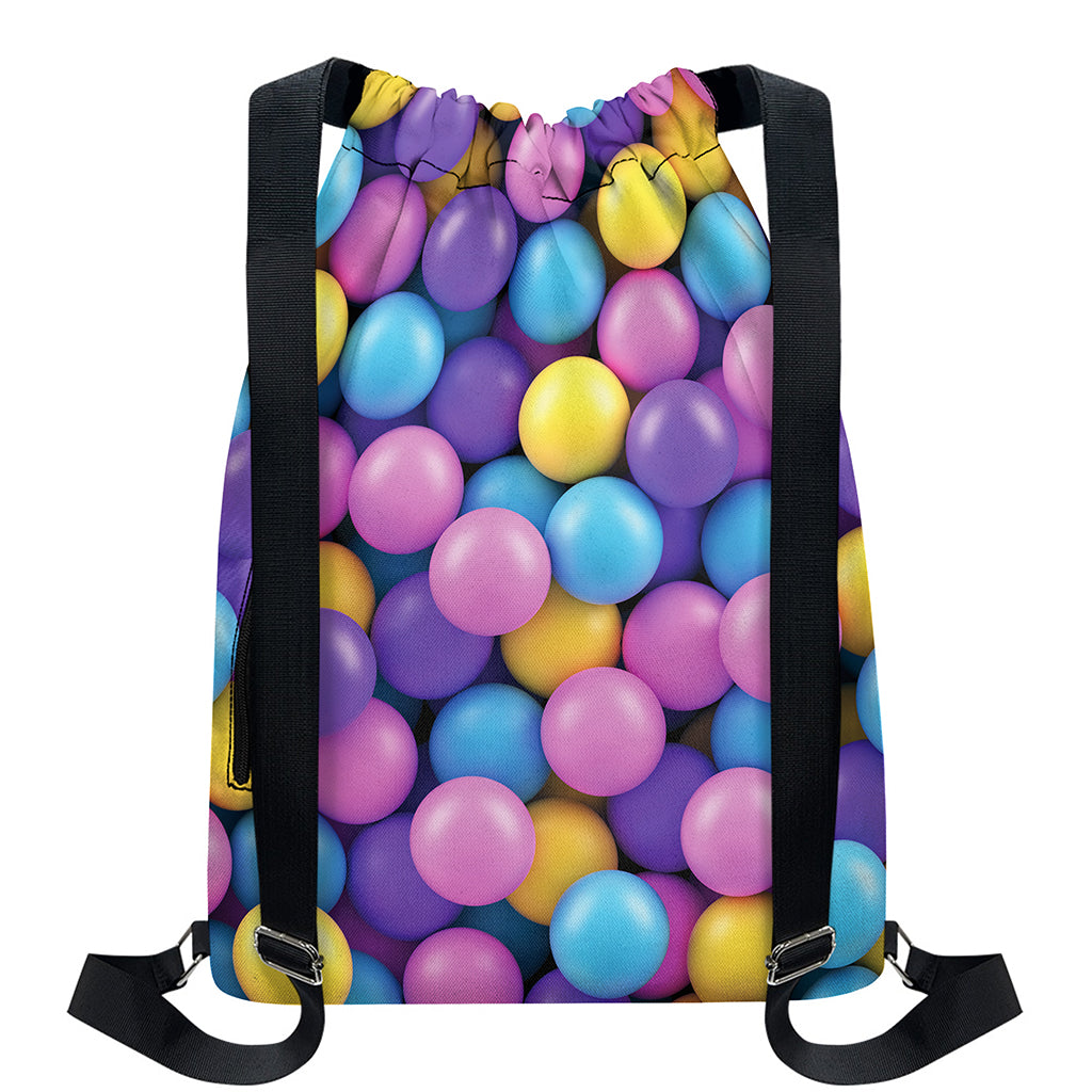 Sweet Candy Ball Pattern Print Drawstring Backpack