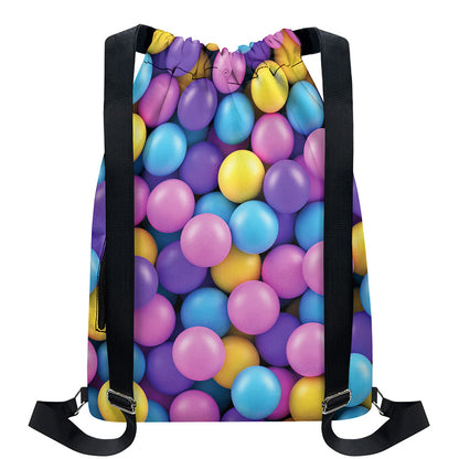 Sweet Candy Ball Pattern Print Drawstring Backpack