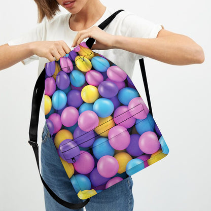 Sweet Candy Ball Pattern Print Drawstring Backpack