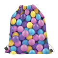 Sweet Candy Ball Pattern Print Drawstring Bag
