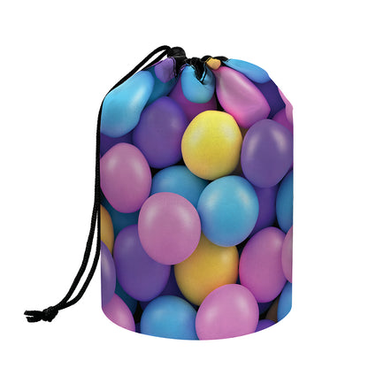 Sweet Candy Ball Pattern Print Drawstring Makeup Bag
