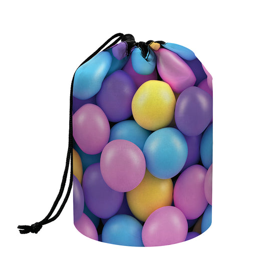 Sweet Candy Ball Pattern Print Drawstring Makeup Bag