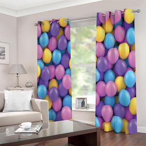 Sweet Candy Ball Pattern Print Extra Wide Grommet Curtains