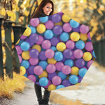 Sweet Candy Ball Pattern Print Foldable Umbrella