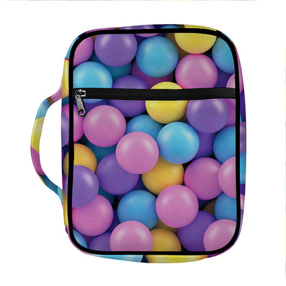 Sweet Candy Ball Pattern Print Front Pocket Bible Bag