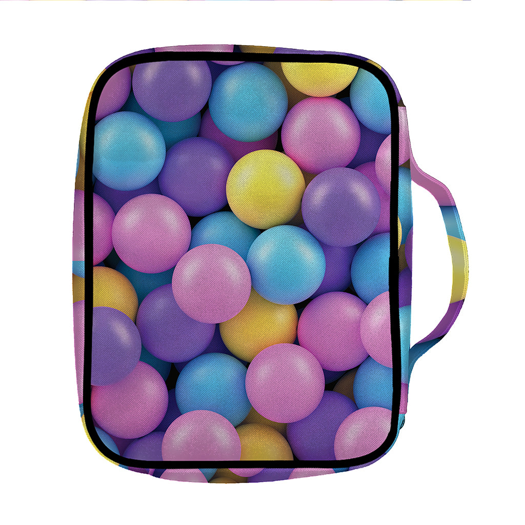 Sweet Candy Ball Pattern Print Front Pocket Bible Bag