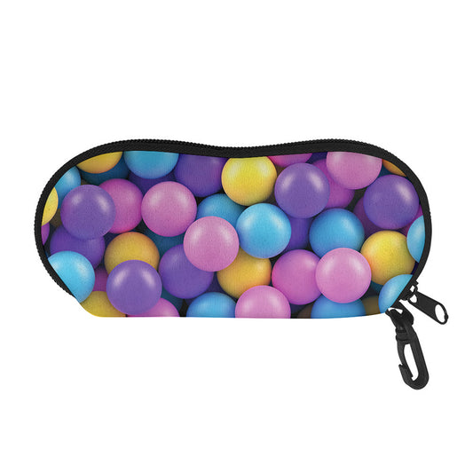 Sweet Candy Ball Pattern Print Glasses Case