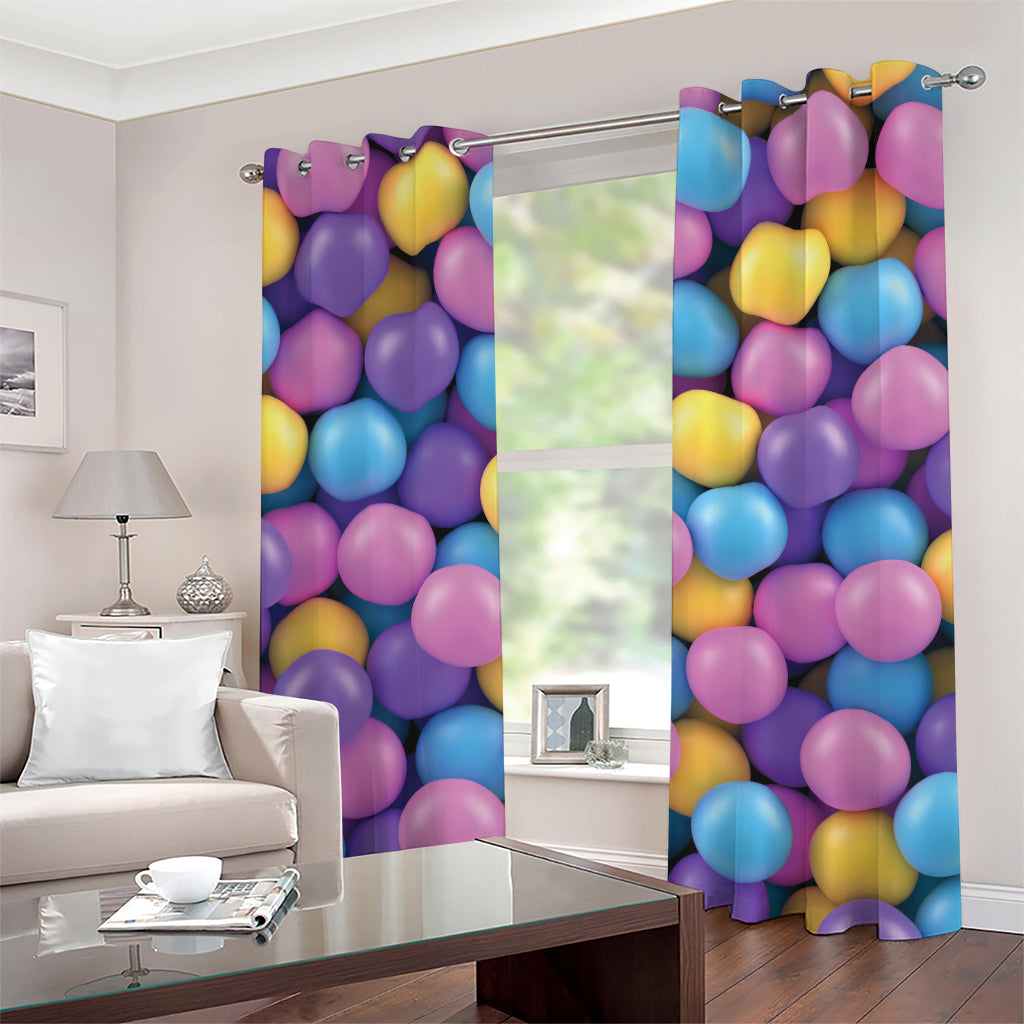 Sweet Candy Ball Pattern Print Grommet Curtains