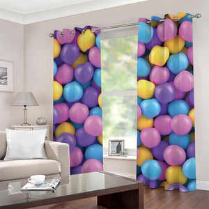 Sweet Candy Ball Pattern Print Grommet Curtains