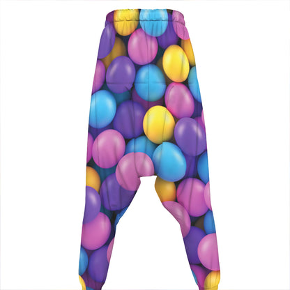 Sweet Candy Ball Pattern Print Hammer Pants