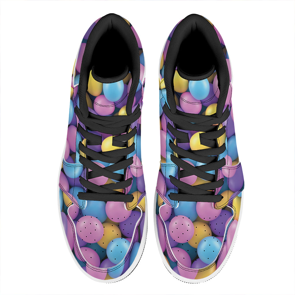 Sweet Candy Ball Pattern Print High Top Leather Sneakers