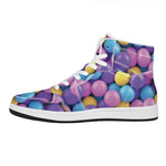 Sweet Candy Ball Pattern Print High Top Leather Sneakers