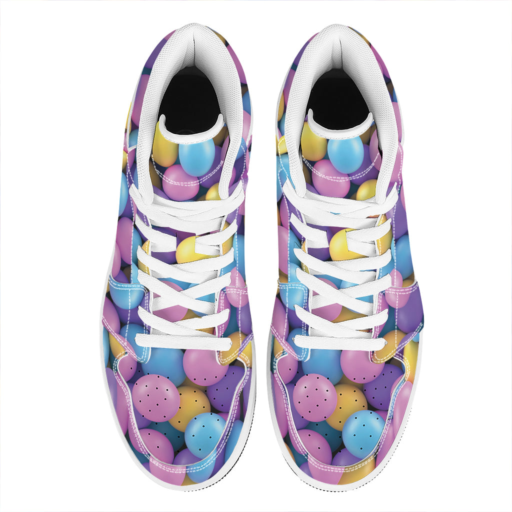 Sweet Candy Ball Pattern Print High Top Leather Sneakers