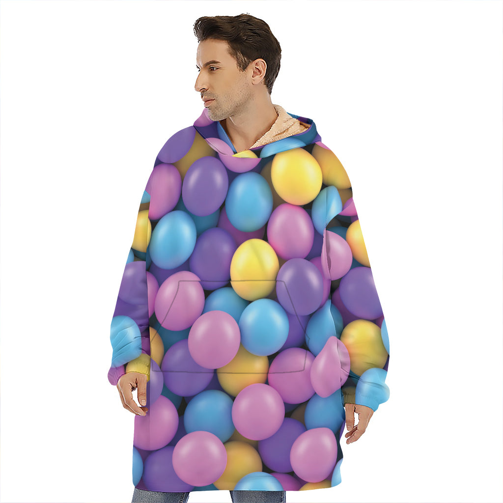 Sweet Candy Ball Pattern Print Hoodie Blanket
