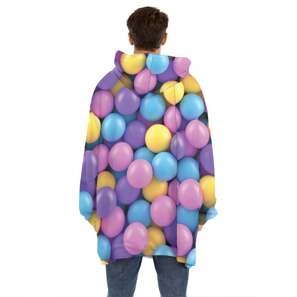 Sweet Candy Ball Pattern Print Hoodie Blanket
