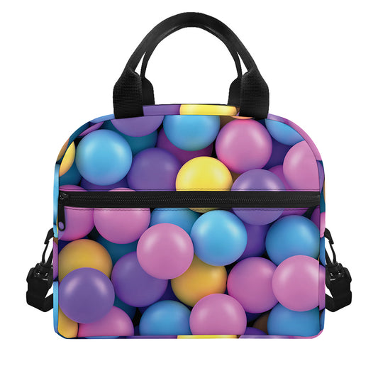Sweet Candy Ball Pattern Print Insulated Lunch Bag
