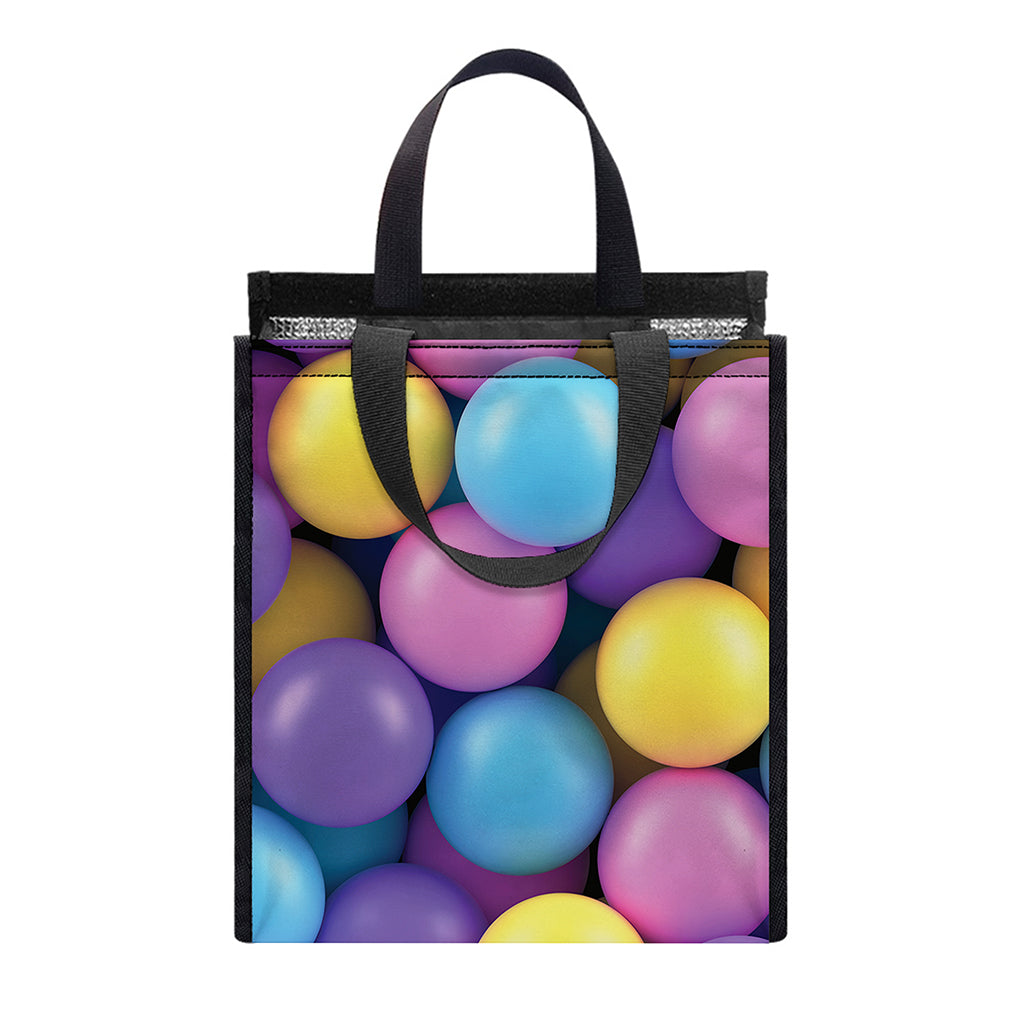 Sweet Candy Ball Pattern Print Insulated Lunch Tote