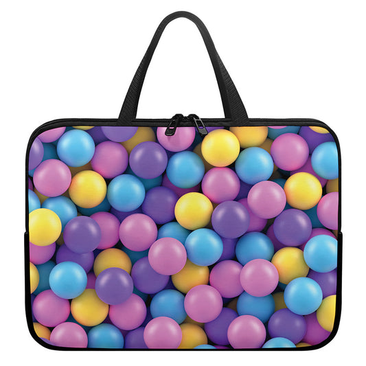 Sweet Candy Ball Pattern Print Laptop Sleeve With Handle