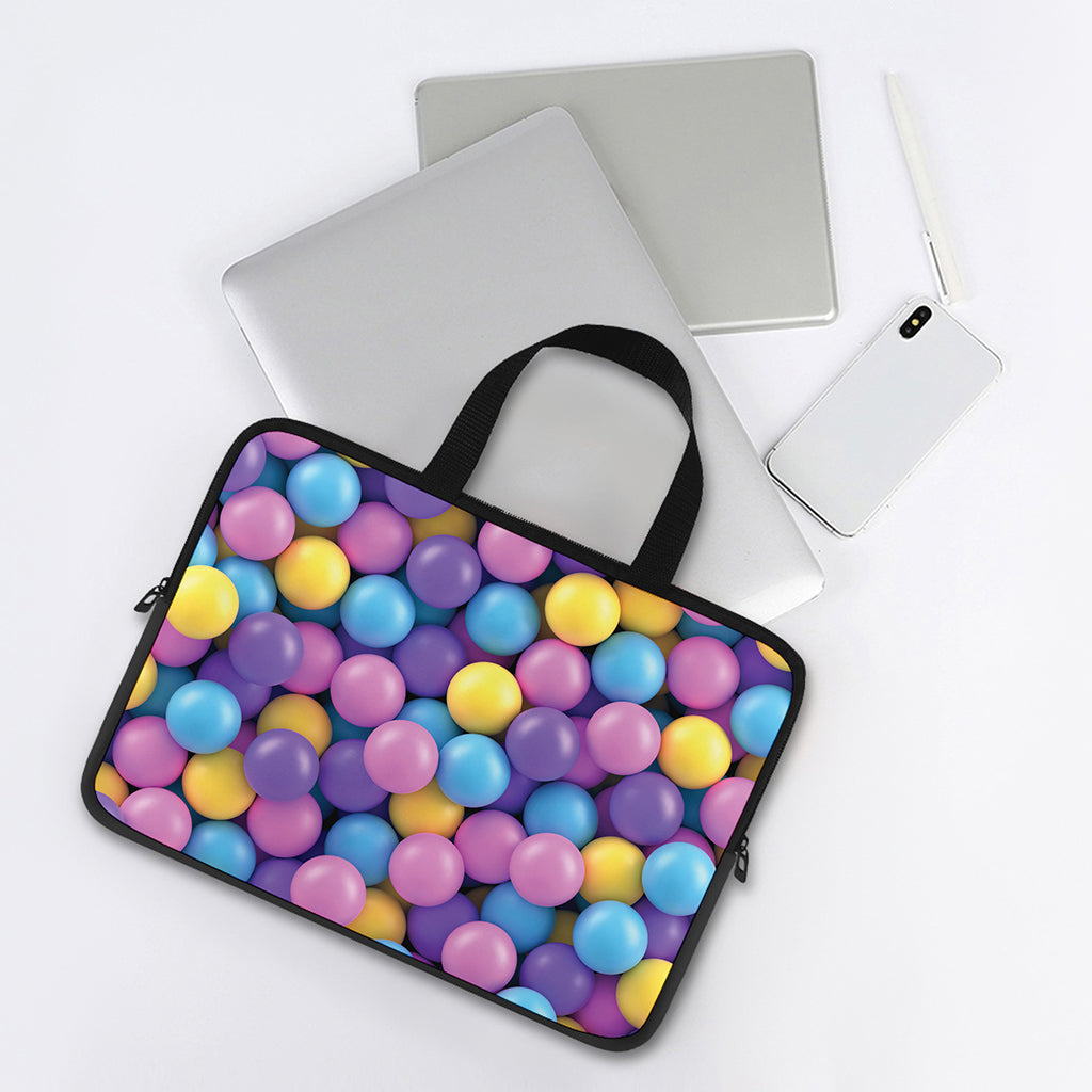 Sweet Candy Ball Pattern Print Laptop Sleeve With Handle