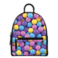 Sweet Candy Ball Pattern Print Leather Backpack