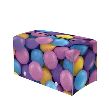 Sweet Candy Ball Pattern Print Leather Tissue Box Cover