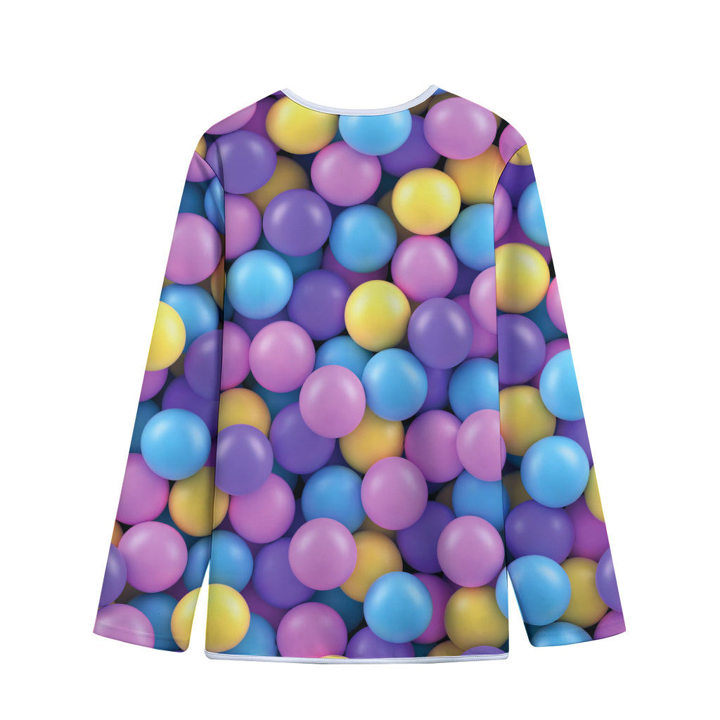 Sweet Candy Ball Pattern Print Long Sleeve Short Coat