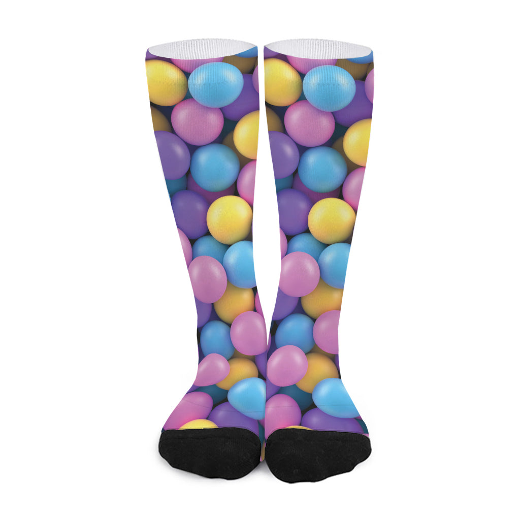 Sweet Candy Ball Pattern Print Long Socks