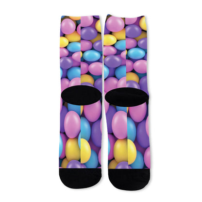 Sweet Candy Ball Pattern Print Long Socks
