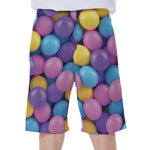 Sweet Candy Ball Pattern Print Men's Beach Shorts