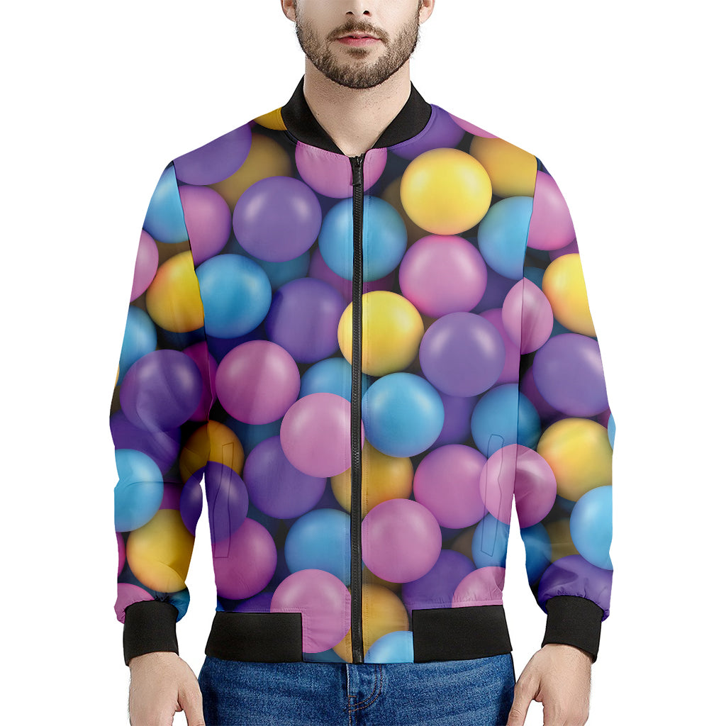 Sweet Candy Ball Pattern Print Men's Bomber Jacket