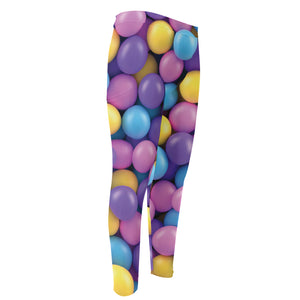 Sweet Candy Ball Pattern Print Men's Compression Pants