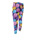 Sweet Candy Ball Pattern Print Men's Compression Pants