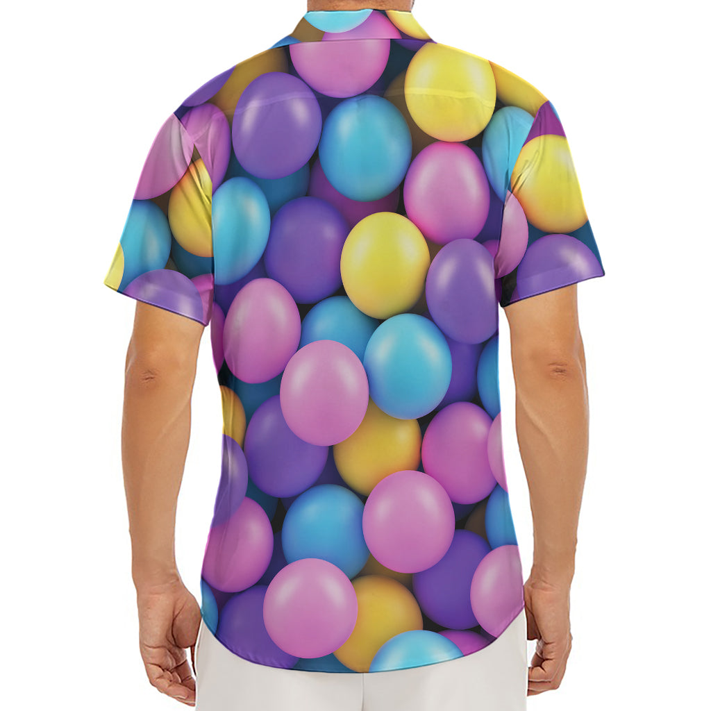 Sweet Candy Ball Pattern Print Men's Deep V-Neck Shirt