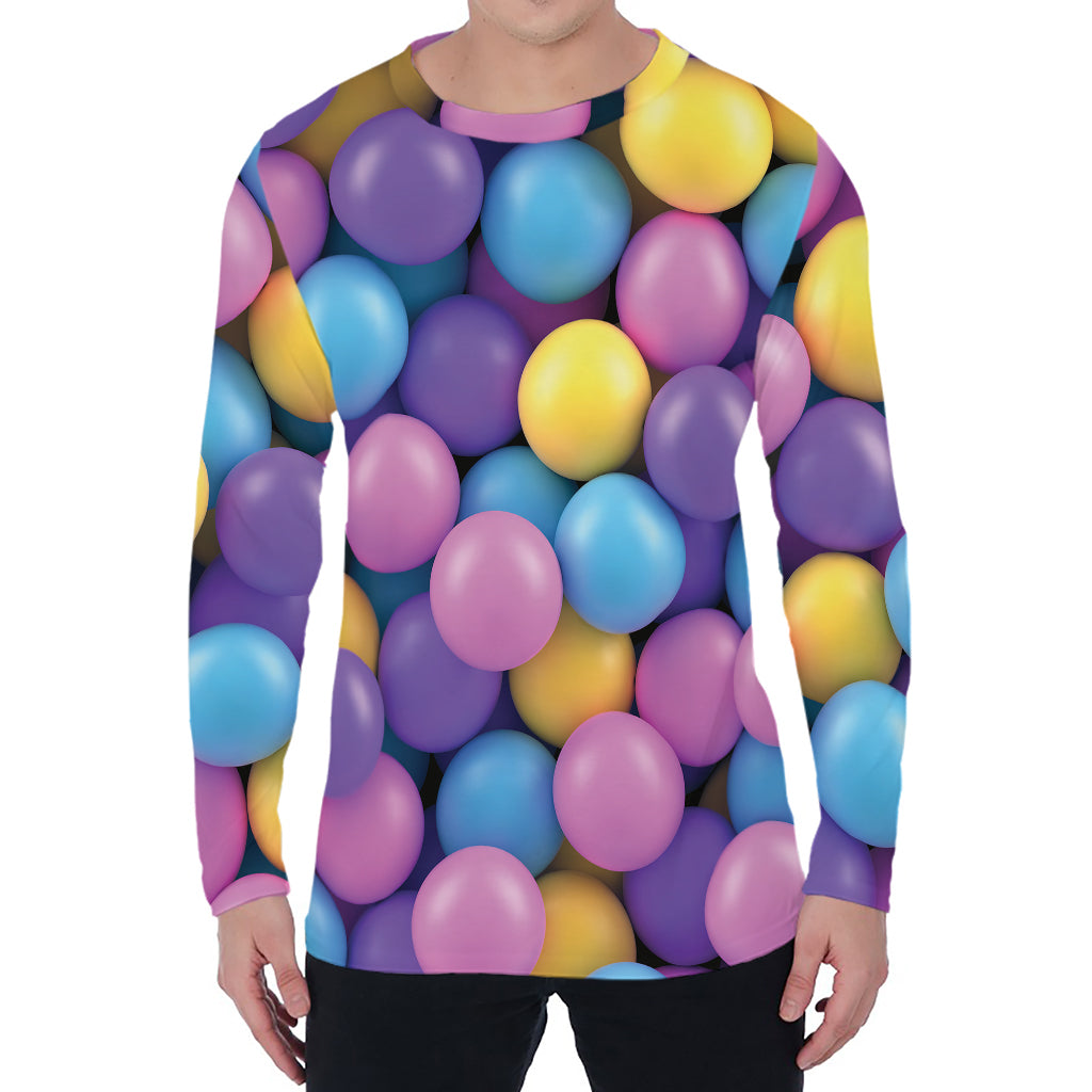 Sweet Candy Ball Pattern Print Men's Long Sleeve T-Shirt