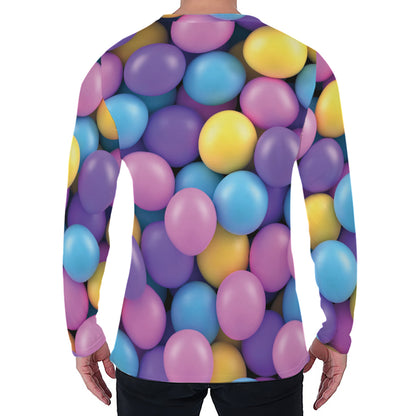 Sweet Candy Ball Pattern Print Men's Long Sleeve T-Shirt