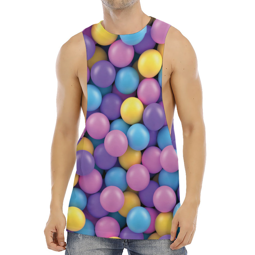Sweet Candy Ball Pattern Print Men's Muscle Tank Top