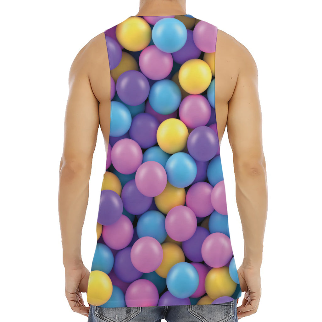 Sweet Candy Ball Pattern Print Men's Muscle Tank Top