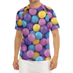 Sweet Candy Ball Pattern Print Men's Short Sleeve Rash Guard