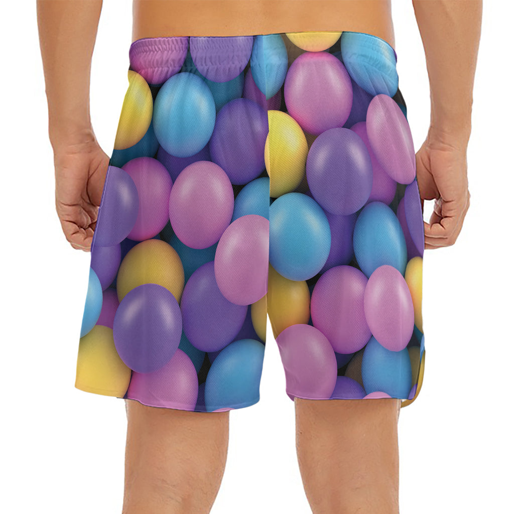Sweet Candy Ball Pattern Print Men's Split Running Shorts