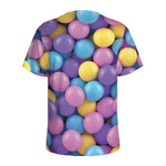 Sweet Candy Ball Pattern Print Men's Sports T-Shirt