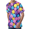 Sweet Candy Ball Pattern Print Men's Velvet T-Shirt