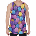 Sweet Candy Ball Pattern Print Men's Velvet Tank Top