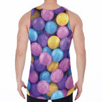 Sweet Candy Ball Pattern Print Men's Velvet Tank Top