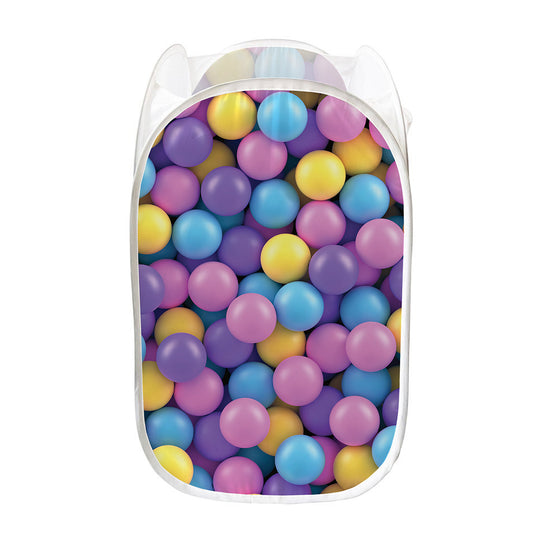Sweet Candy Ball Pattern Print Mesh Laundry Hamper