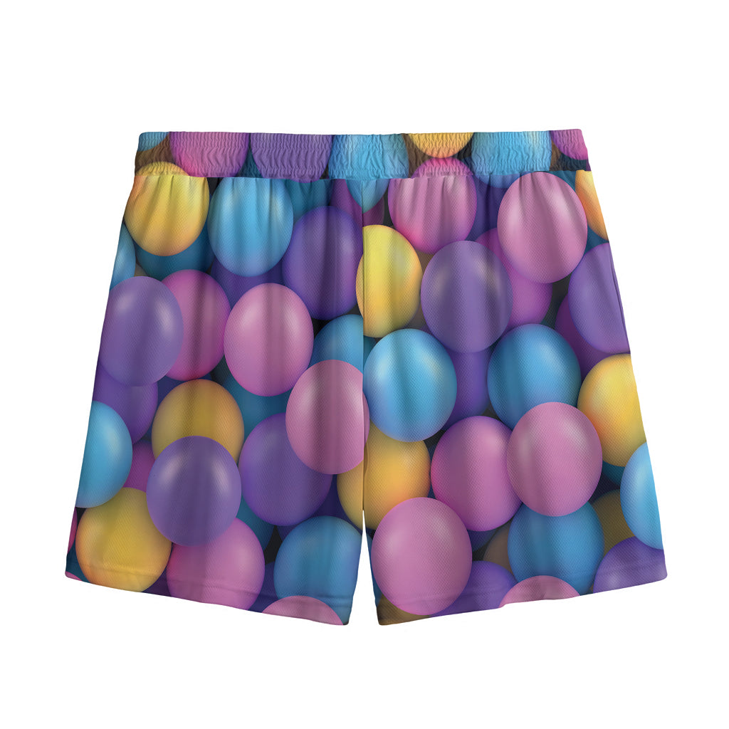 Sweet Candy Ball Pattern Print Mesh Shorts