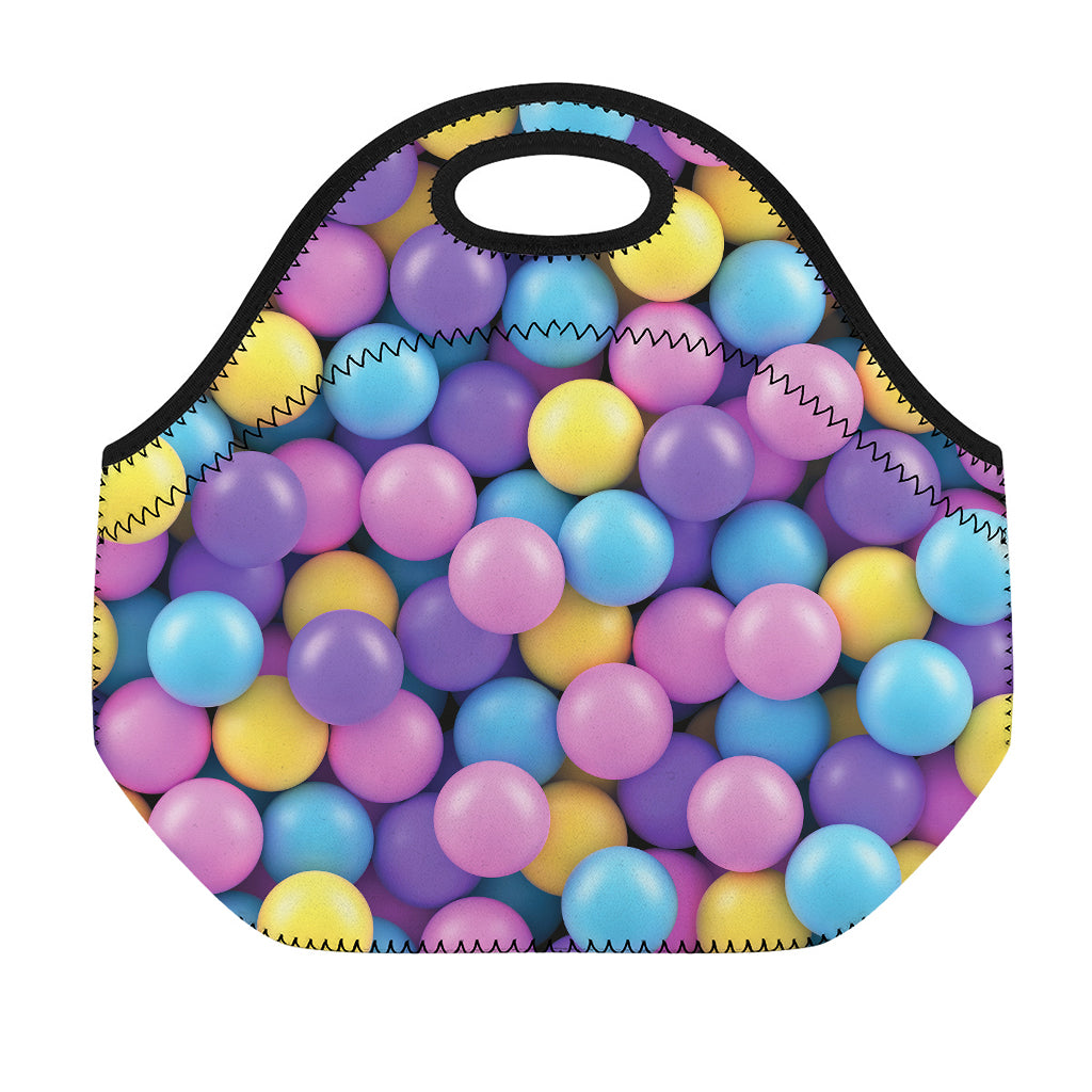 Sweet Candy Ball Pattern Print Neoprene Lunch Bag