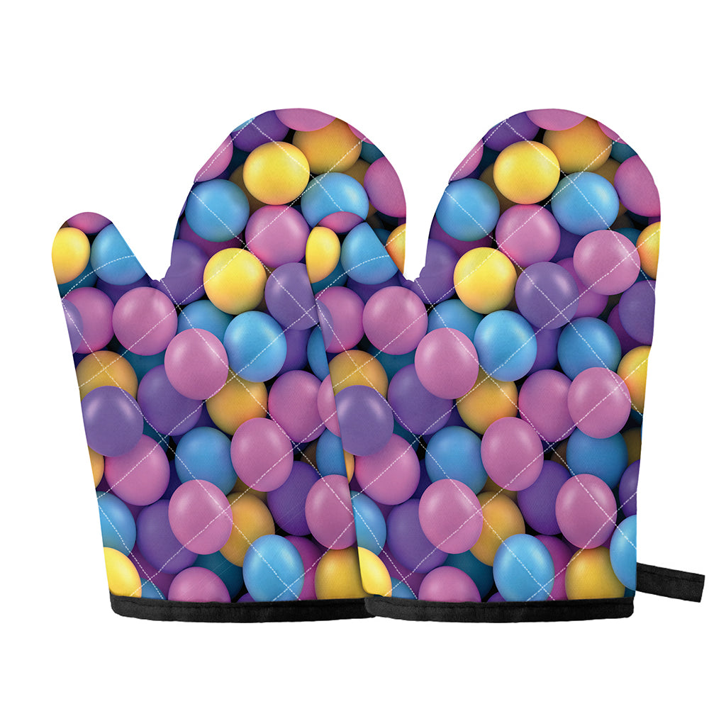 Sweet Candy Ball Pattern Print Oven Mitts