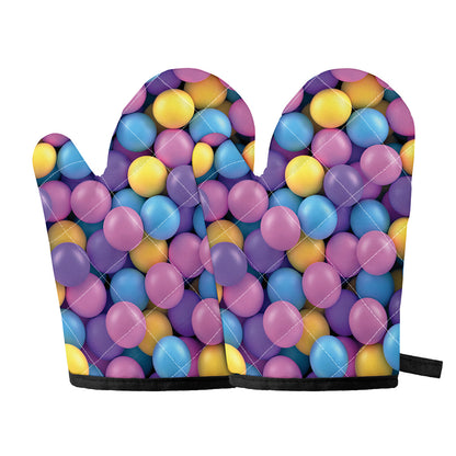 Sweet Candy Ball Pattern Print Oven Mitts