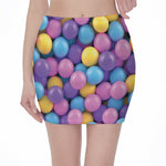 Sweet Candy Ball Pattern Print Pencil Mini Skirt