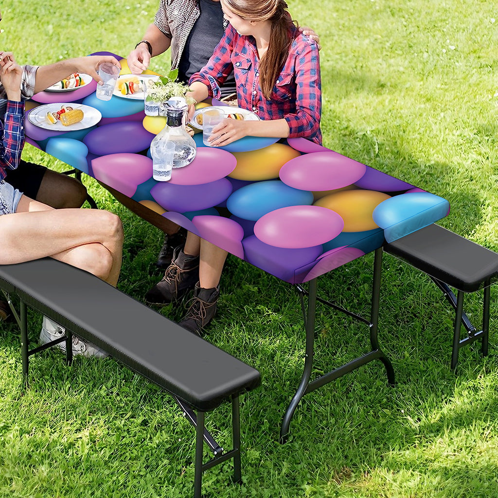 Sweet Candy Ball Pattern Print Picnic Table Cover